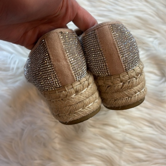 Steve Madden Alexia Crystal Bling Espadrilles Platform Wedge Loafers Sz 8.5 - Picture 7 of 10